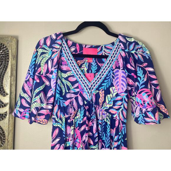 NWT LILLY PULITZER DRESS MAXI LONG MANUELA OYSTER BAY BLUE PURPLE LONG NAUTICAL - Picture 9 of 13